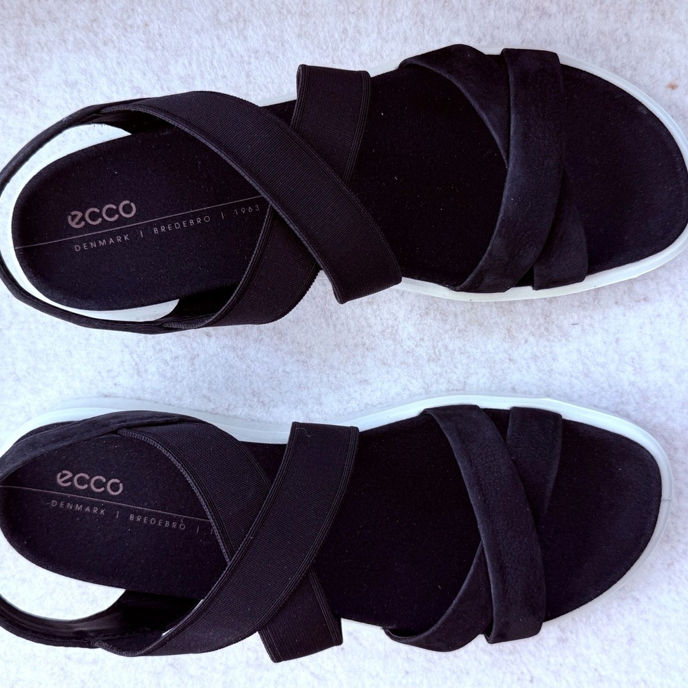 NEW ECCO Flowt W Black Strappy Elastic Sandals 27364302001 Womens EU 39 US 8-8.5 - Picture 3 of 10